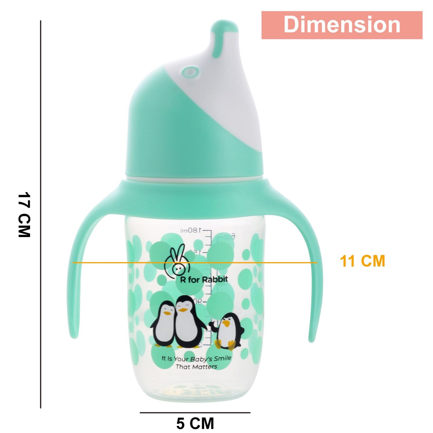 R for Rabbit Penguin Spout Cup Green