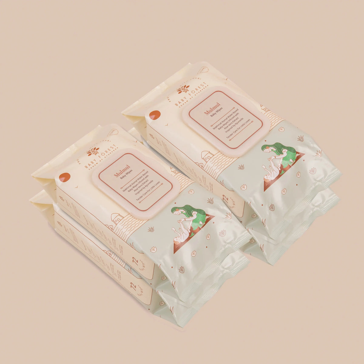 Mulmul Baby Wipes Pack of 4