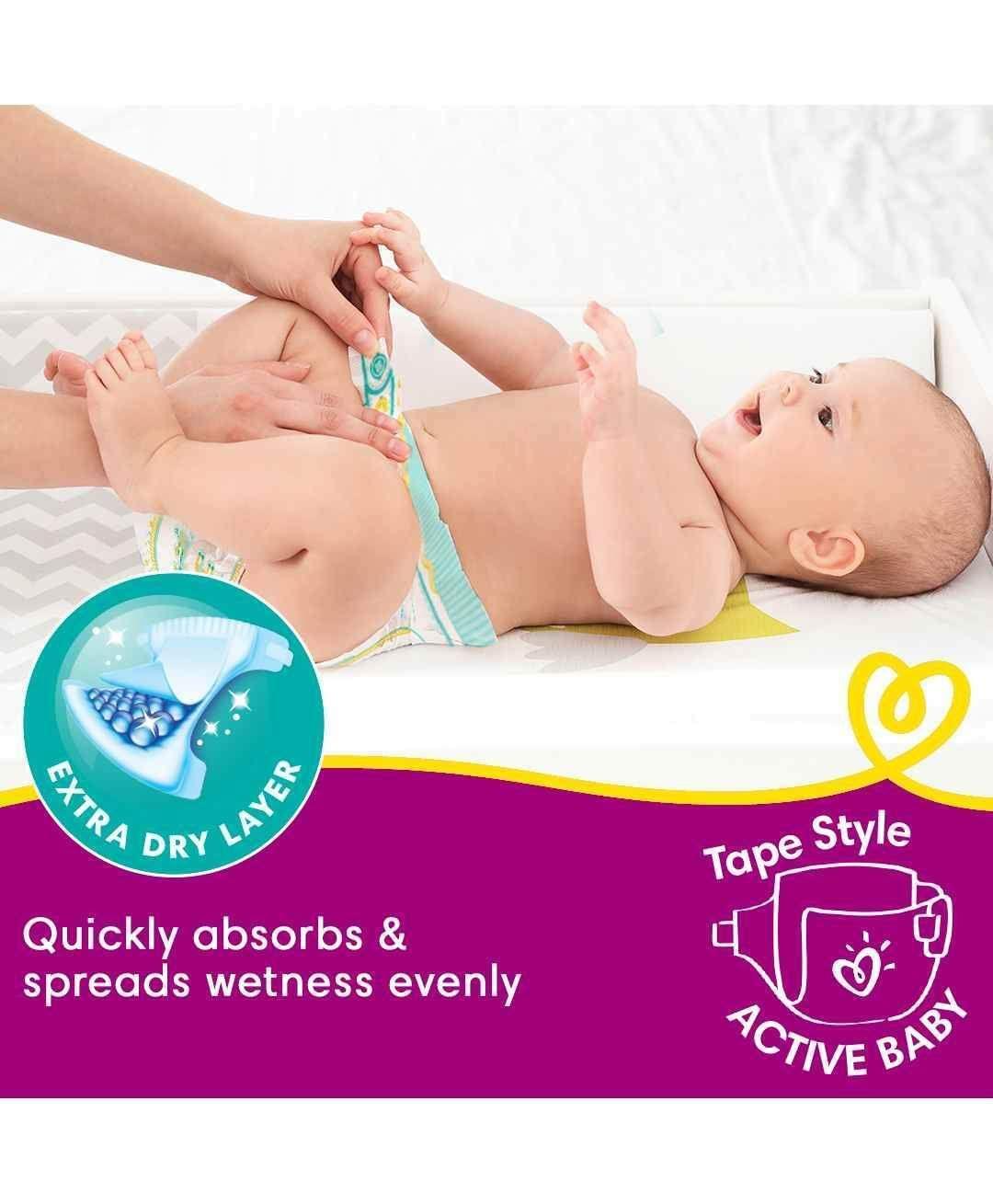 PAMPERS ACTIVE BABY MEDIUM 6-11KG 62'S