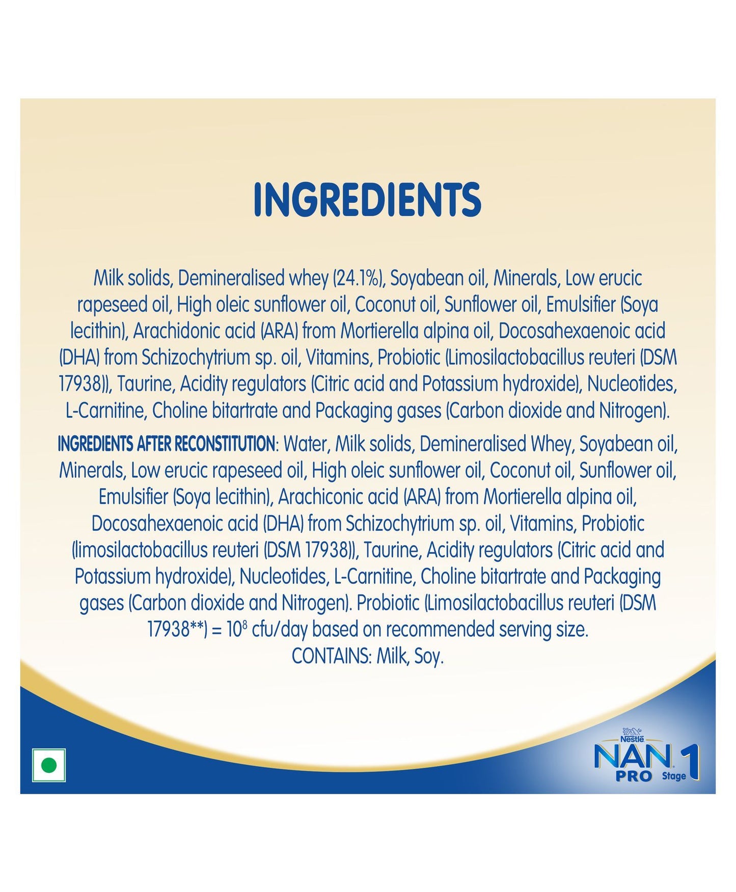 Nestle Nan Pro 1 Infant Formula Powder Upto 6 Months Refill
