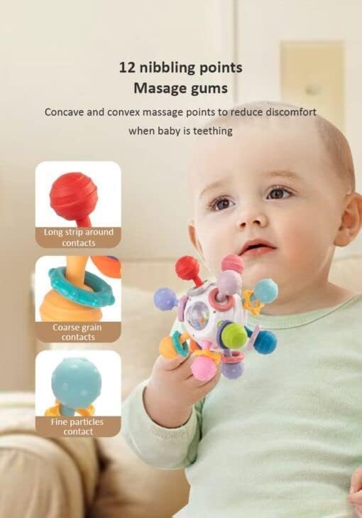 StarAndDaisy Teether Teething Toys For Baby 6-12 Months Infant, Soft Silicone & Bpa Free (Teether+Pacifier-Assorted)