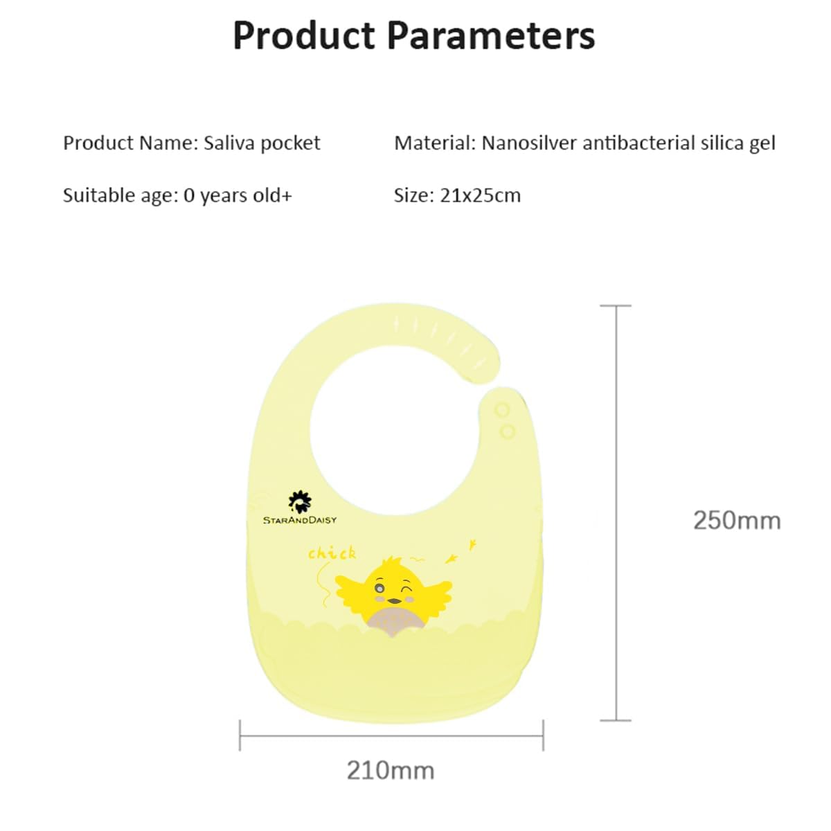 StarAndDaisy Reusable Silicone Baby Bib with Adjustable Buttons for Mess-Free Feeding, Weaning, and Easy Cleaning and Waterproof (Dog Printed-White)