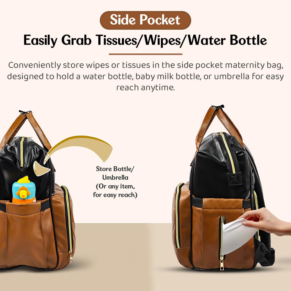 StarAndDaisy Diaper Bag for Mothers for Travel – 27L Lightweight Waterproof Leatherite Diaper Bag/Baby Bag for Mother Travel with 15 Multi-Purpose Pockets & Quick Access Diaper Pocket