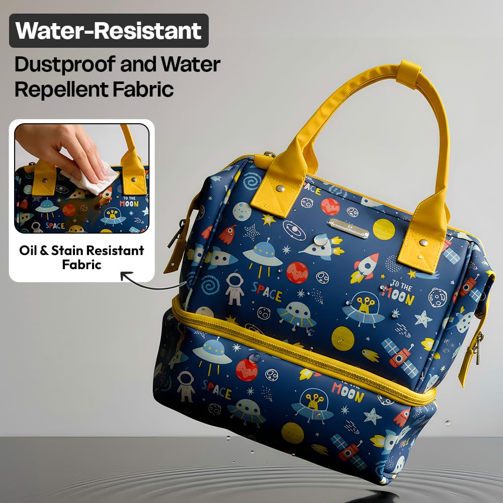 StarAndDaisy Travel Diaper Bag for Mothers – Stylish Handcrafted Bag with Insulated Compartment, Multiple Pockets & 12L Enhanced Capacity for Newborn Essentials - Space Print