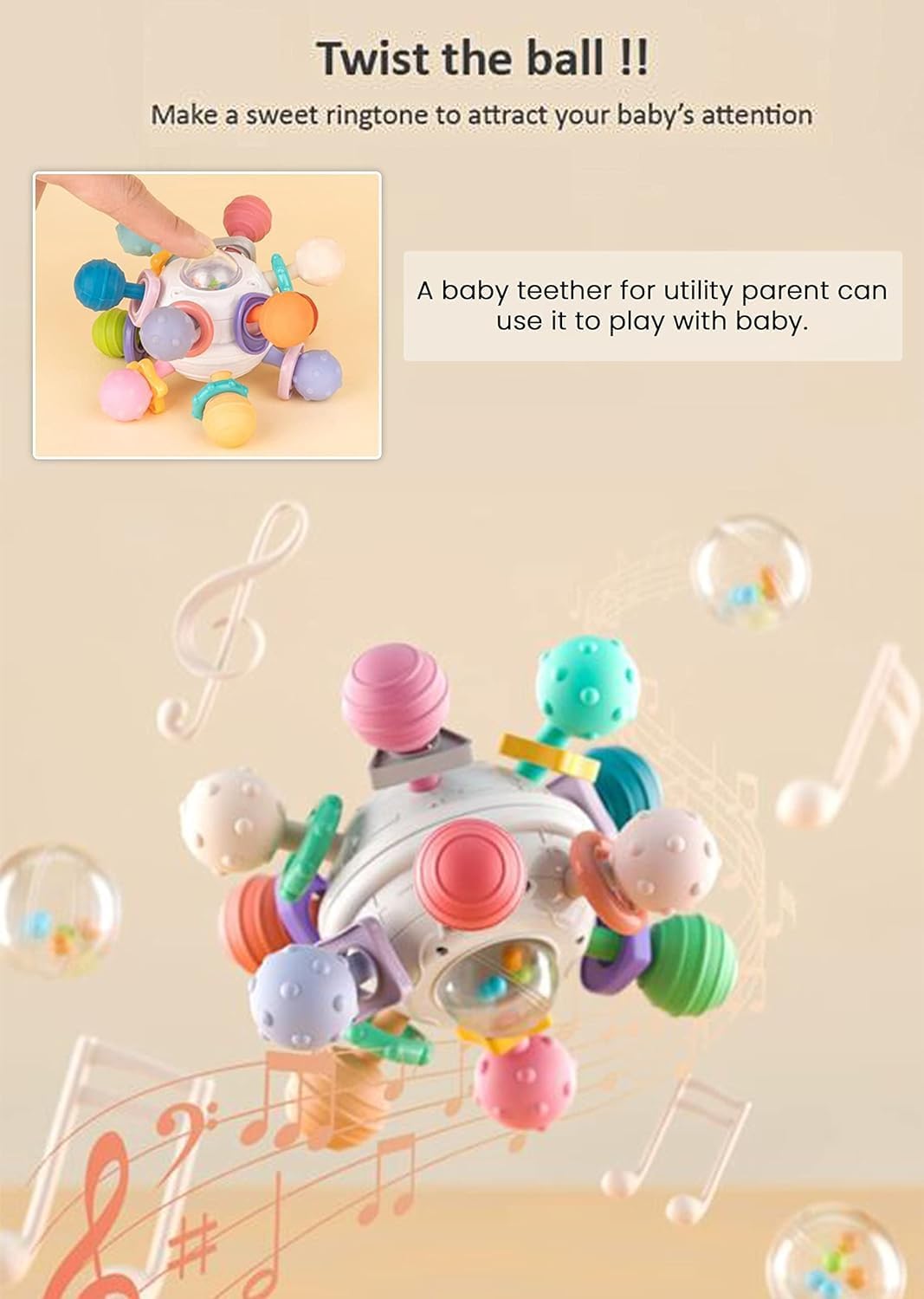 StarAndDaisy Baby Teether And Pacifier Combo: Soothing Oral Care Set For Infants - Bpa-Free Silicone Teethers & Orthodontic Pacifiers - Safe, Soft, And Easy To Clean(Assort),Pacifier,Grey