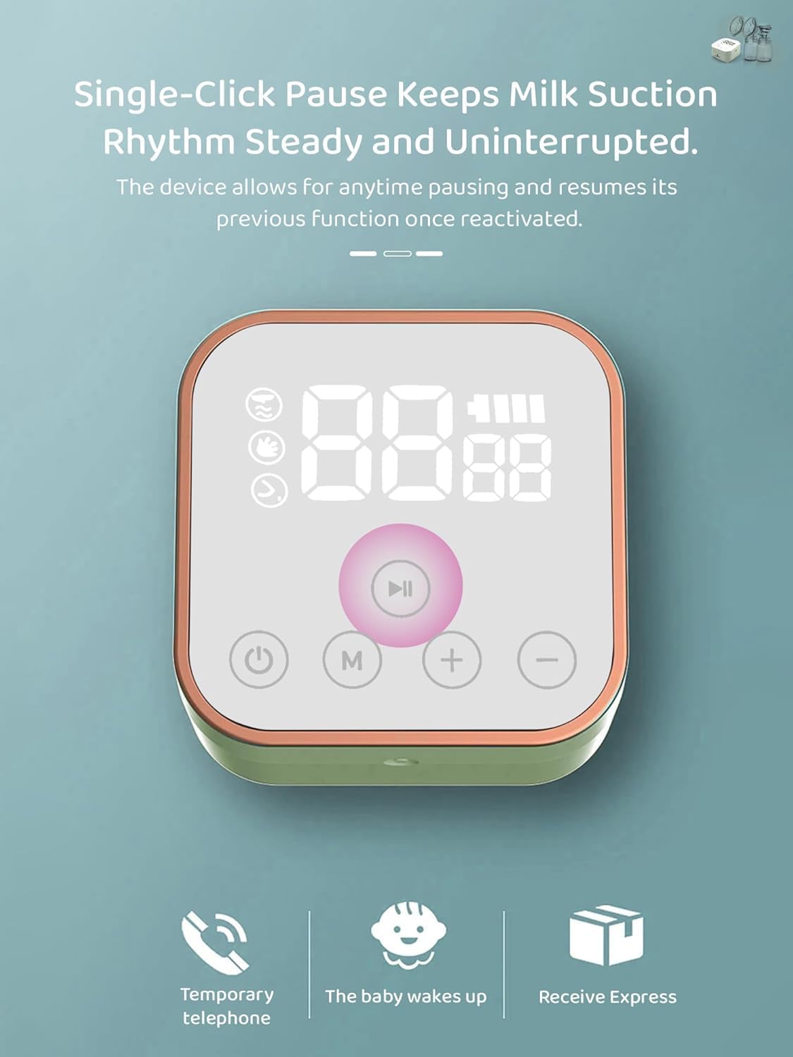 StarAndDaisy Electric Breast Pump / Feeding Milk Pump for Mothers with Portable Rechargeable Breastfeeding Pump with Detachable Dirt Shroud, Mirror Touch Screen LED Display Automatic Stimulation (DQ-115)
