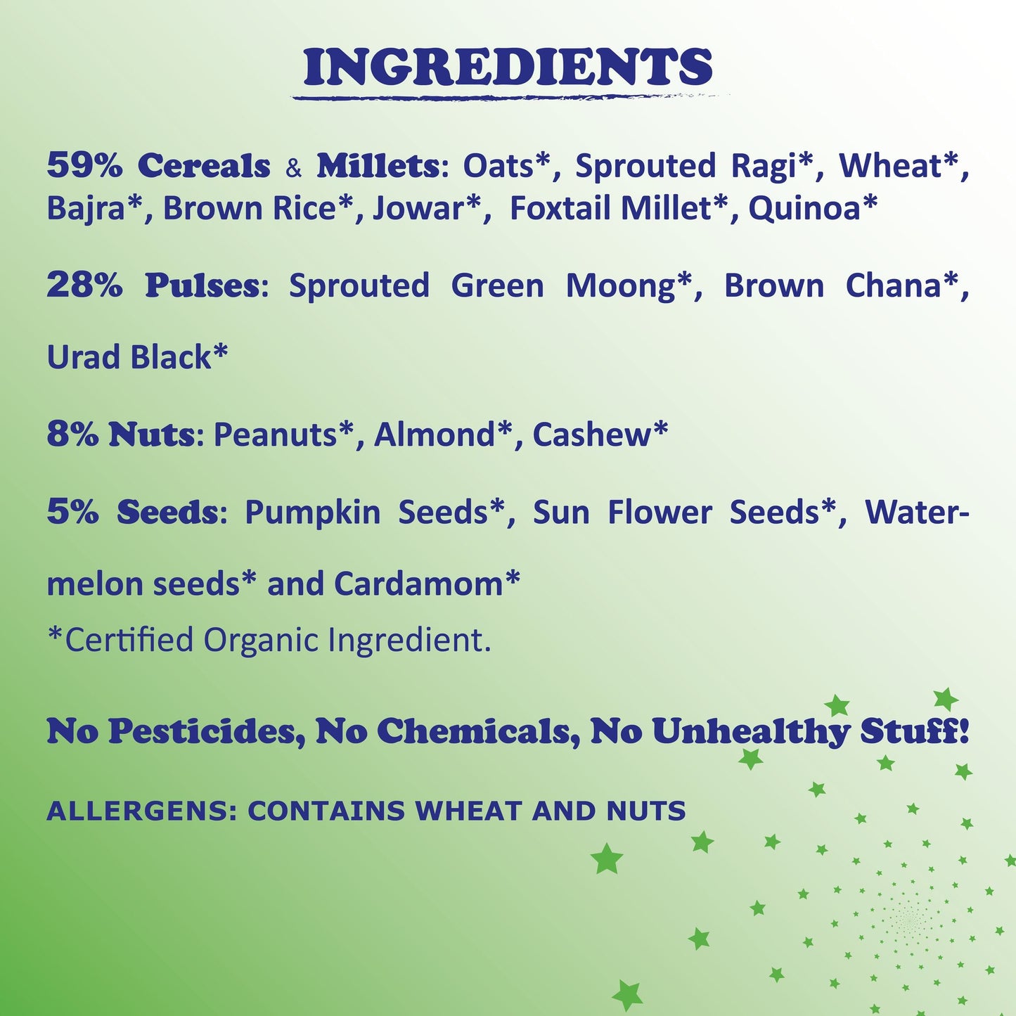 TummyFriendly Foods Certified Organic Health Mix for Kids. No Pesticides, No Chemicals