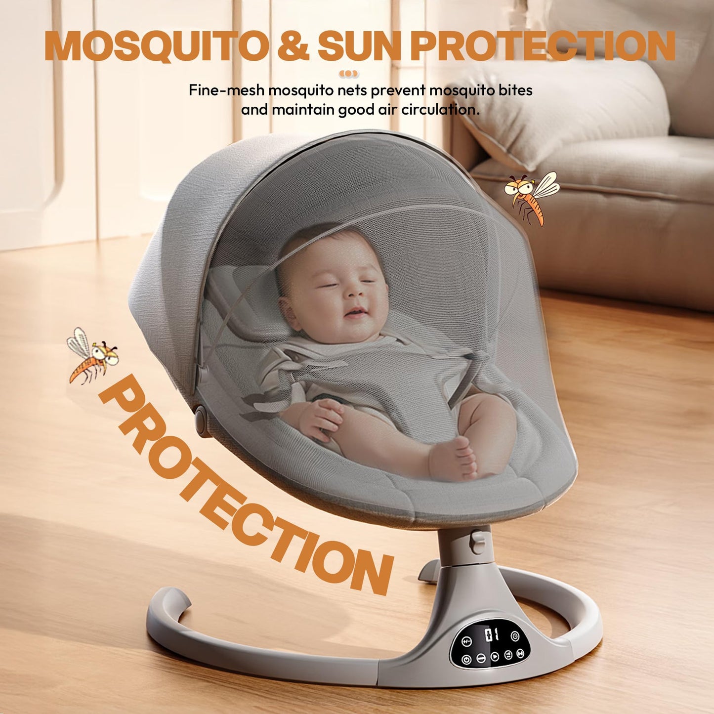 StarAndDaisy baby rockers for 0 to 2 years, Baby Multi functionalrocking chair / rocker for babies, Infants & Toddler with 5-level Automatic Swing & Bouncer/ cradle with touch panel & hanging toys - Blue