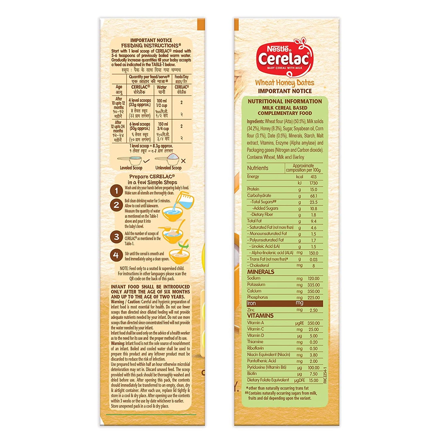 Nestle Cerelac Wheat Honey Cereal, 10 -24 mths, 300 gm