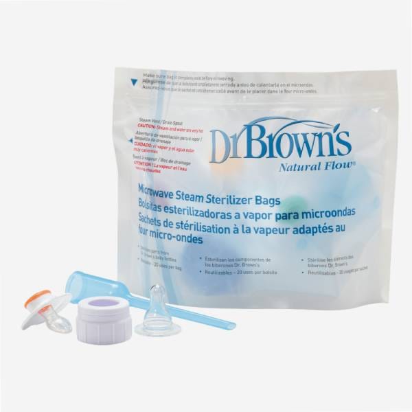 Dr. Brown's Baby Bottles Steriliser Bags Travel Holiday Conven (Pack of 1, White)