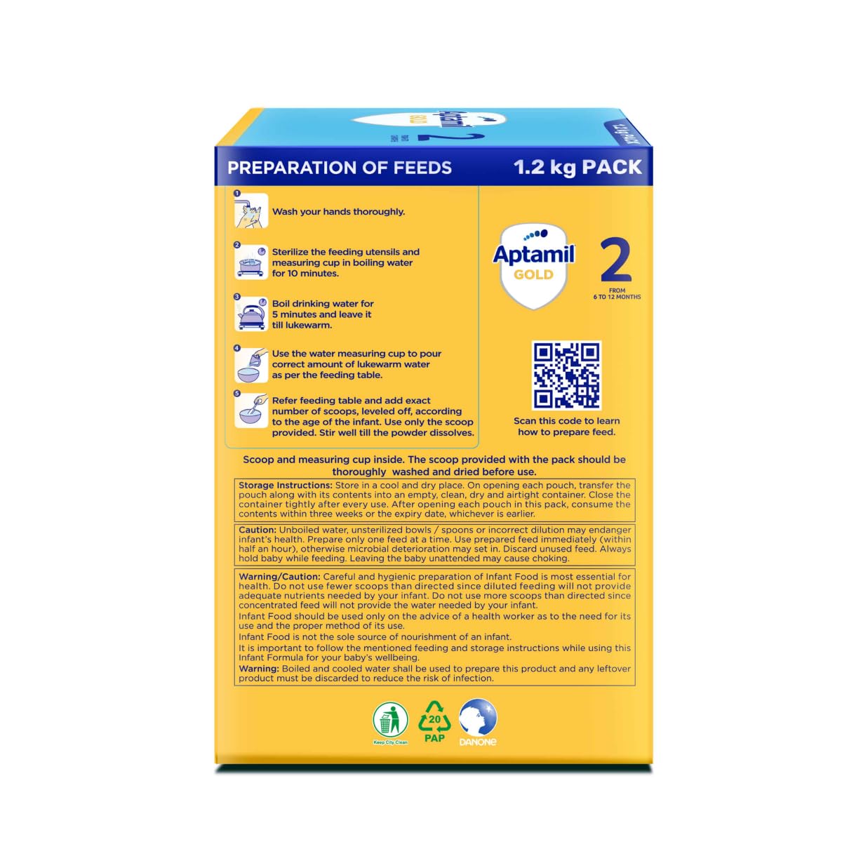 Aptamil Gold Stage 2 (6-12 Months) 1.2kg- Big pack