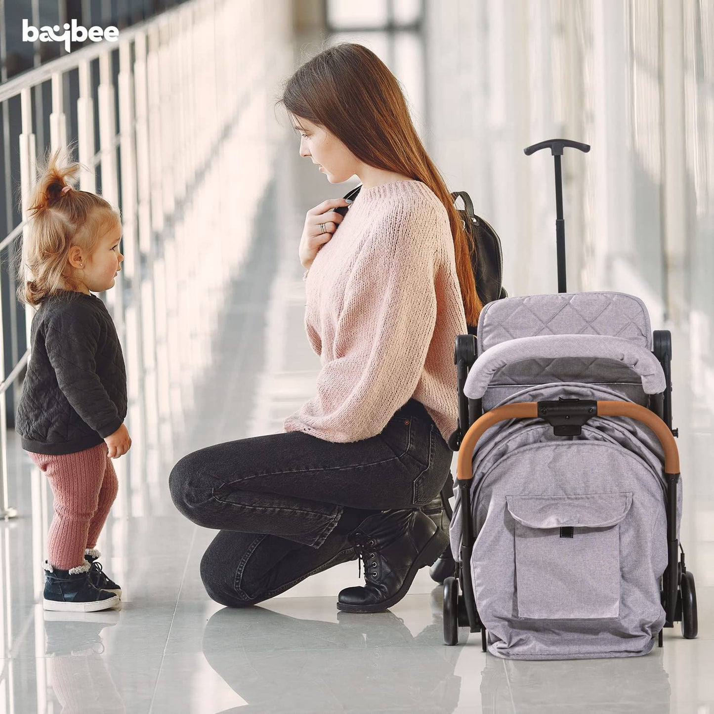 Baybee Foldable Baby Stroller Pram for Baby Boy Girl 0 to 3 Years With Metal Frame, 3-Position Adjustable Seat & Canopy, Bassinet, Parent Handle, 5 Point Safety Belt, Stroller for Kids Toddler (Trek Grey)