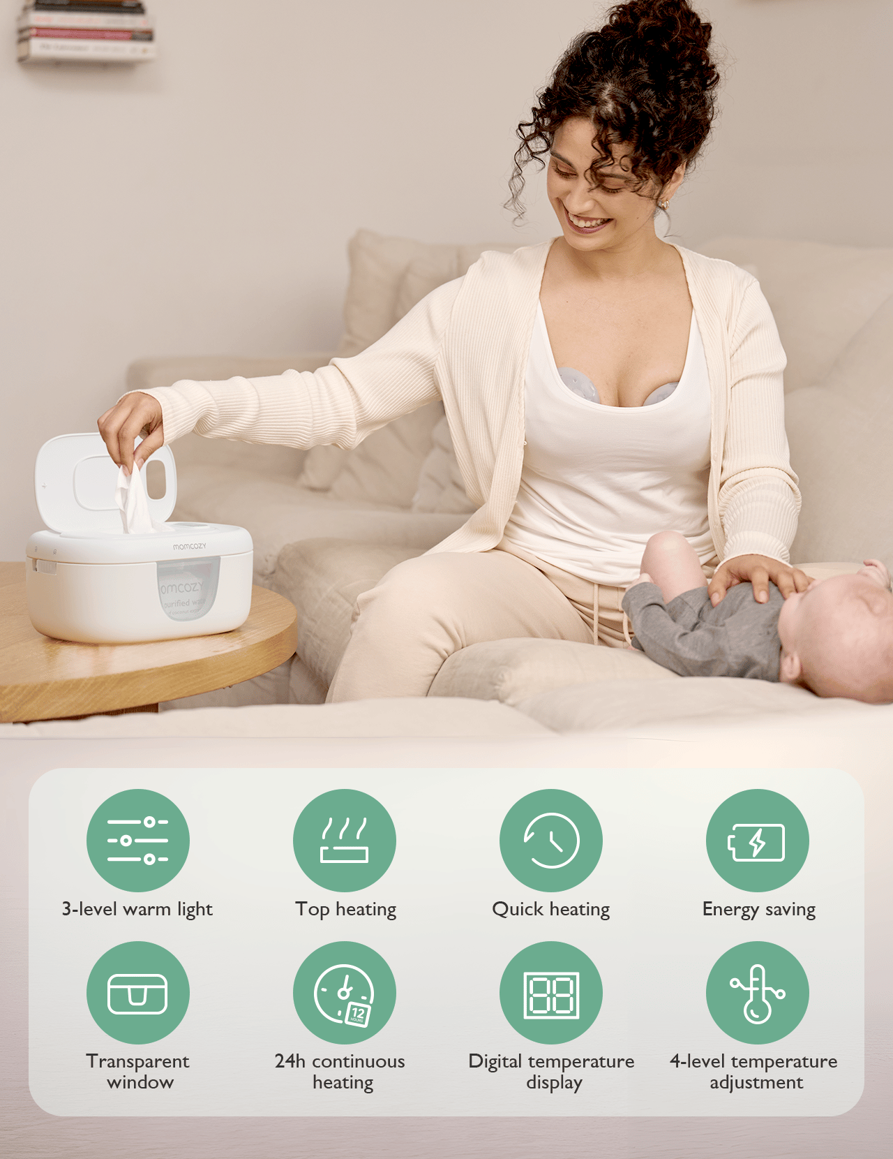 Momcozy Health Care Baby Wipe Warmer White