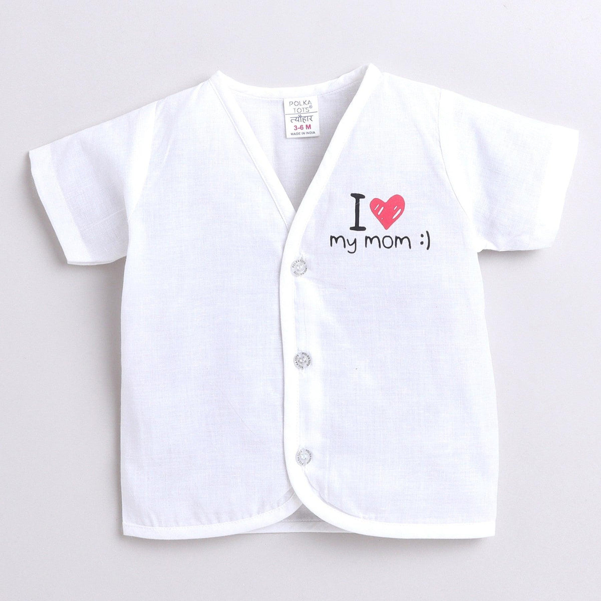Polka Tots Unisex Multi-Color Cotton Half Sleeve Jablas (Pack Of 3) (1-3 Months)