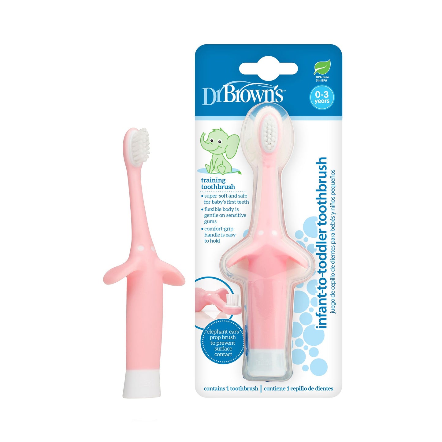 Dr. Brown's Infant-to-Toddler Toothbrush, Elephant, 1-Pack