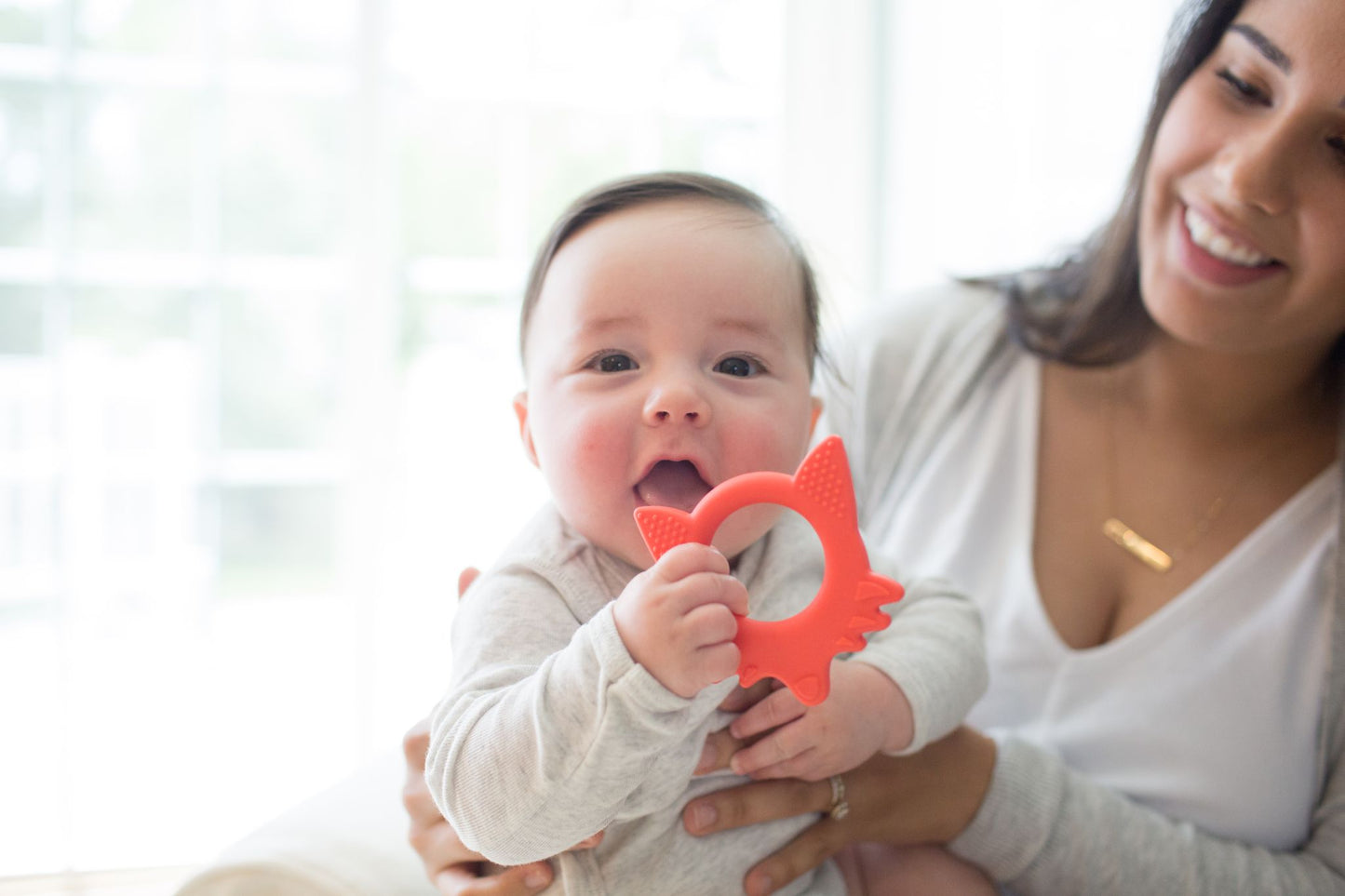 Dr. Brown's Flexees Friends Silicone Teether, Orange Fox