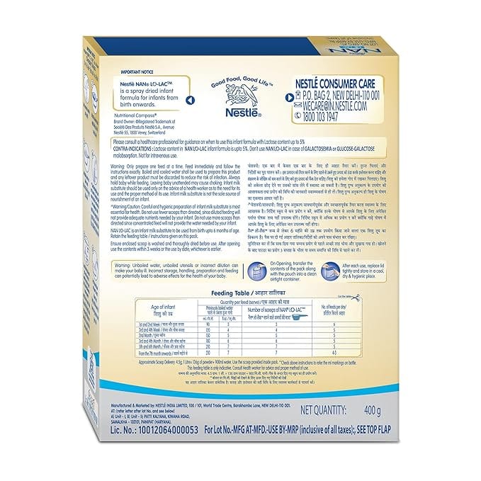 NAN LO-LAC IF BIB POWDER 400GM (NESTLE)