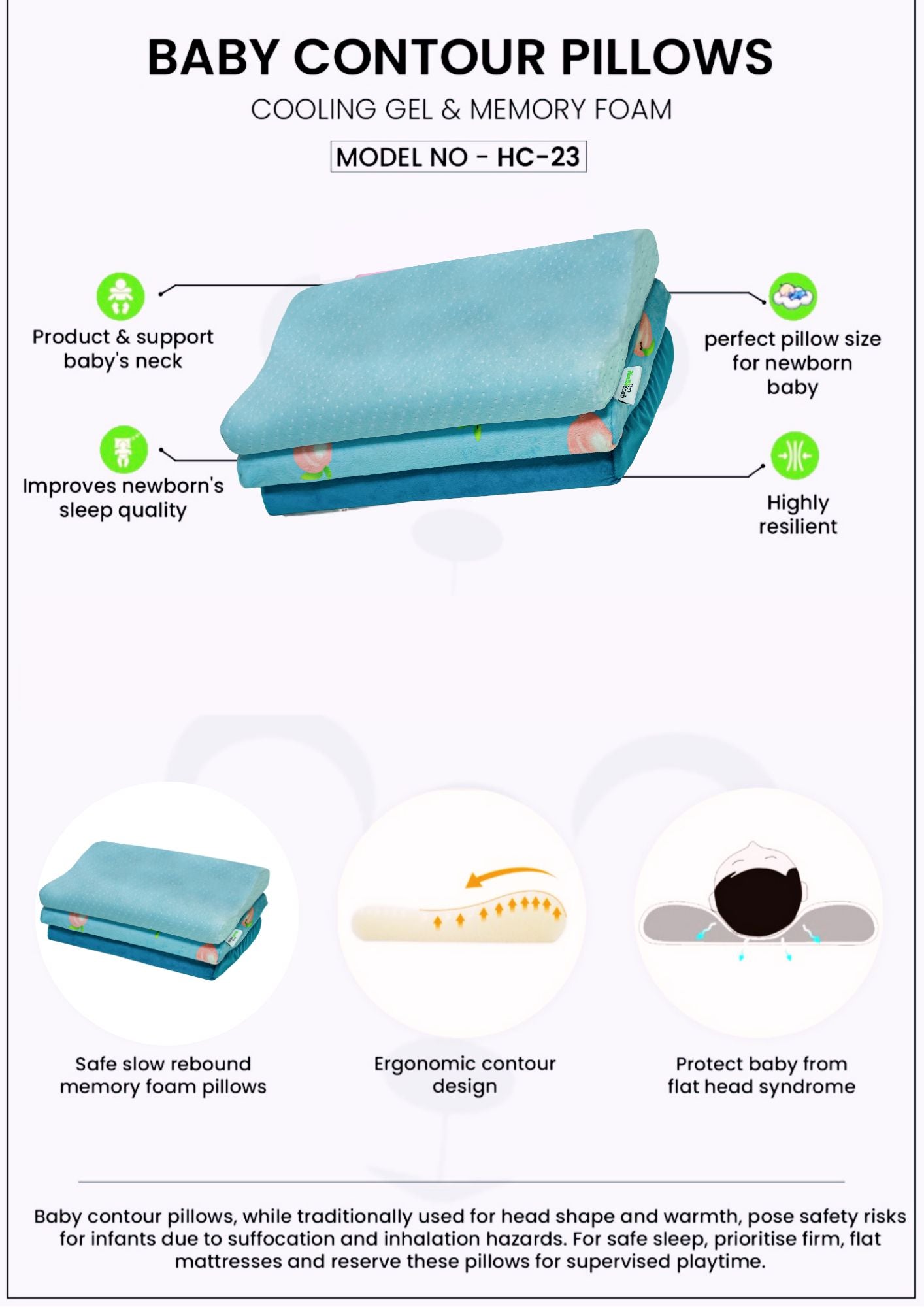 Healthcub ContourCub Baby Pillow