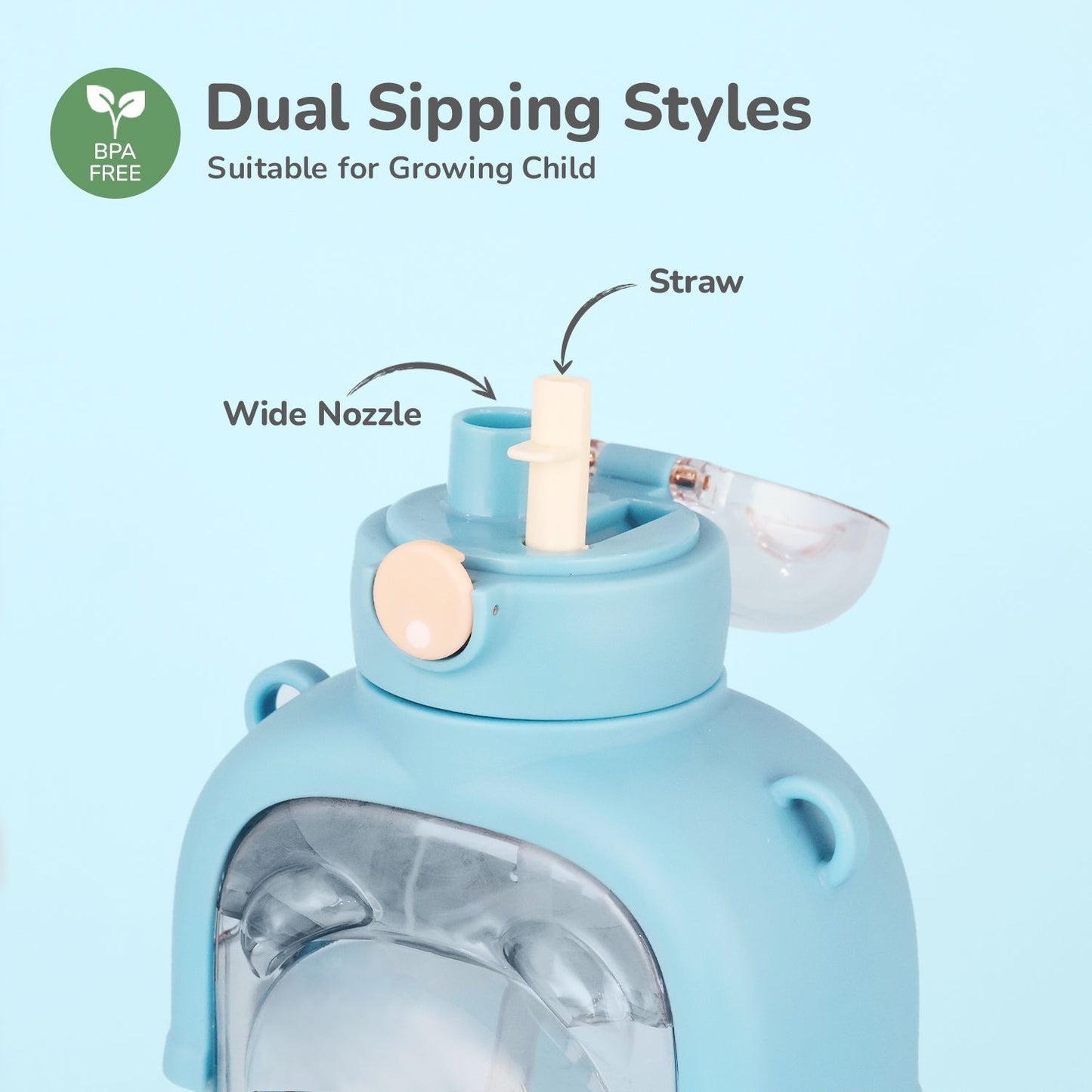 R for Rabbit Tritan Baloo Baby Straw Sipper Bottle BPA Free Tritan Material With Silicone Straw Blue