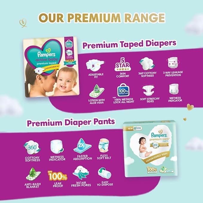 Pampers XL- Pack of 56 Active Baby (12 Kg)