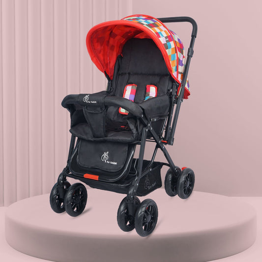 R for Rabbit Lollipop Lite Stroller - Travel Friendly, Easy To Fold, Reversible Handle, Wheel Lock, Adjustable Leg Rest Black Mullti