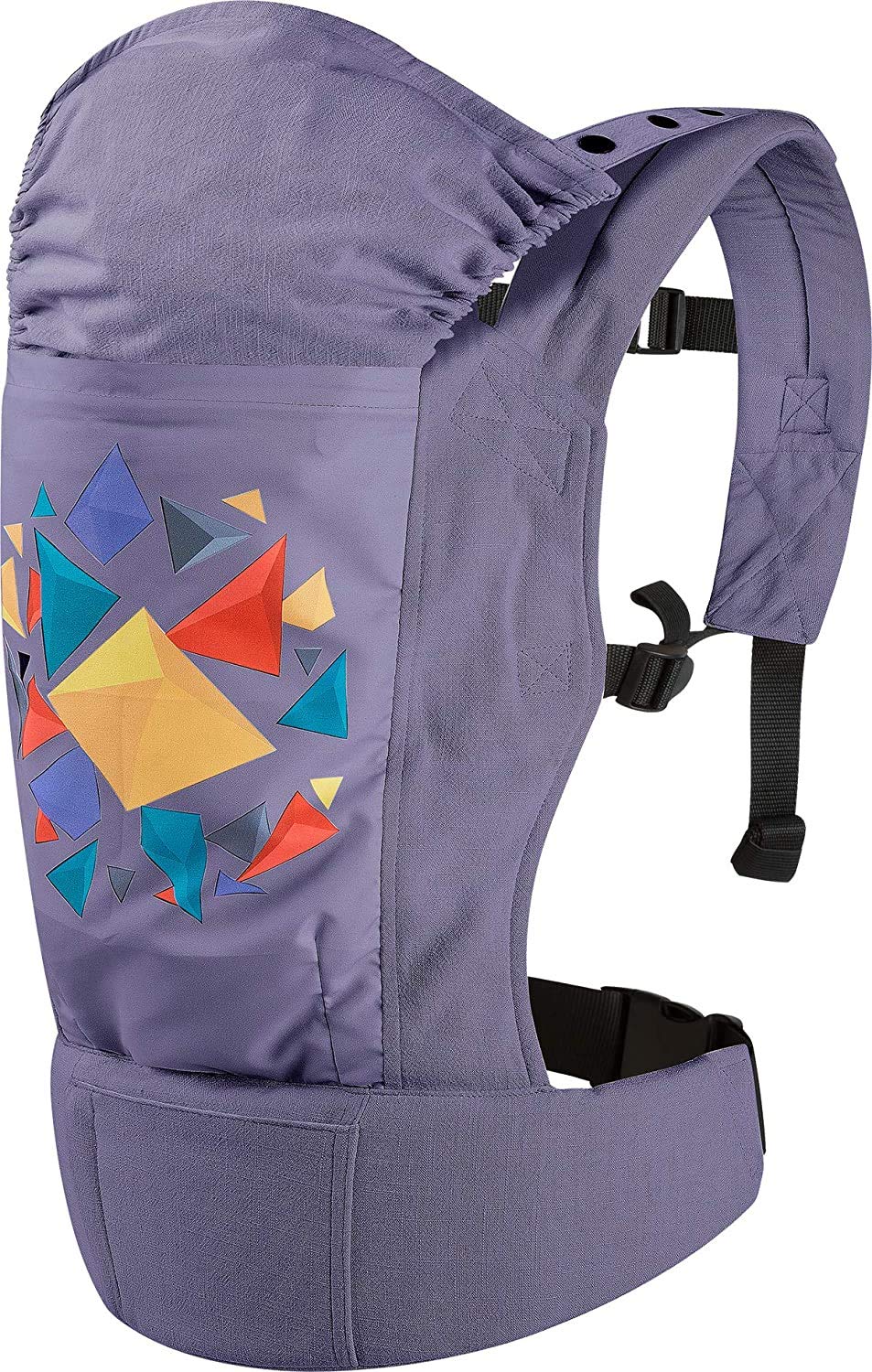R for Rabbit Hug Me Elite Front & Back Carrier Position, Soft Linen Fabric, Wide Strap With Cap & Mobile Pocket Dark Grey