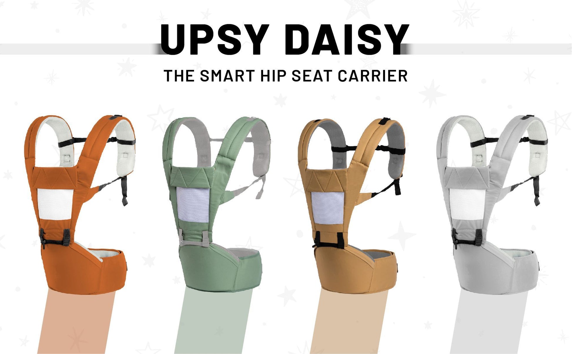 R for Rabbit Upsy Daisy Baby Carrier With 4 In 1 Carry Position, 100% Cotton Fabric Grey Cream