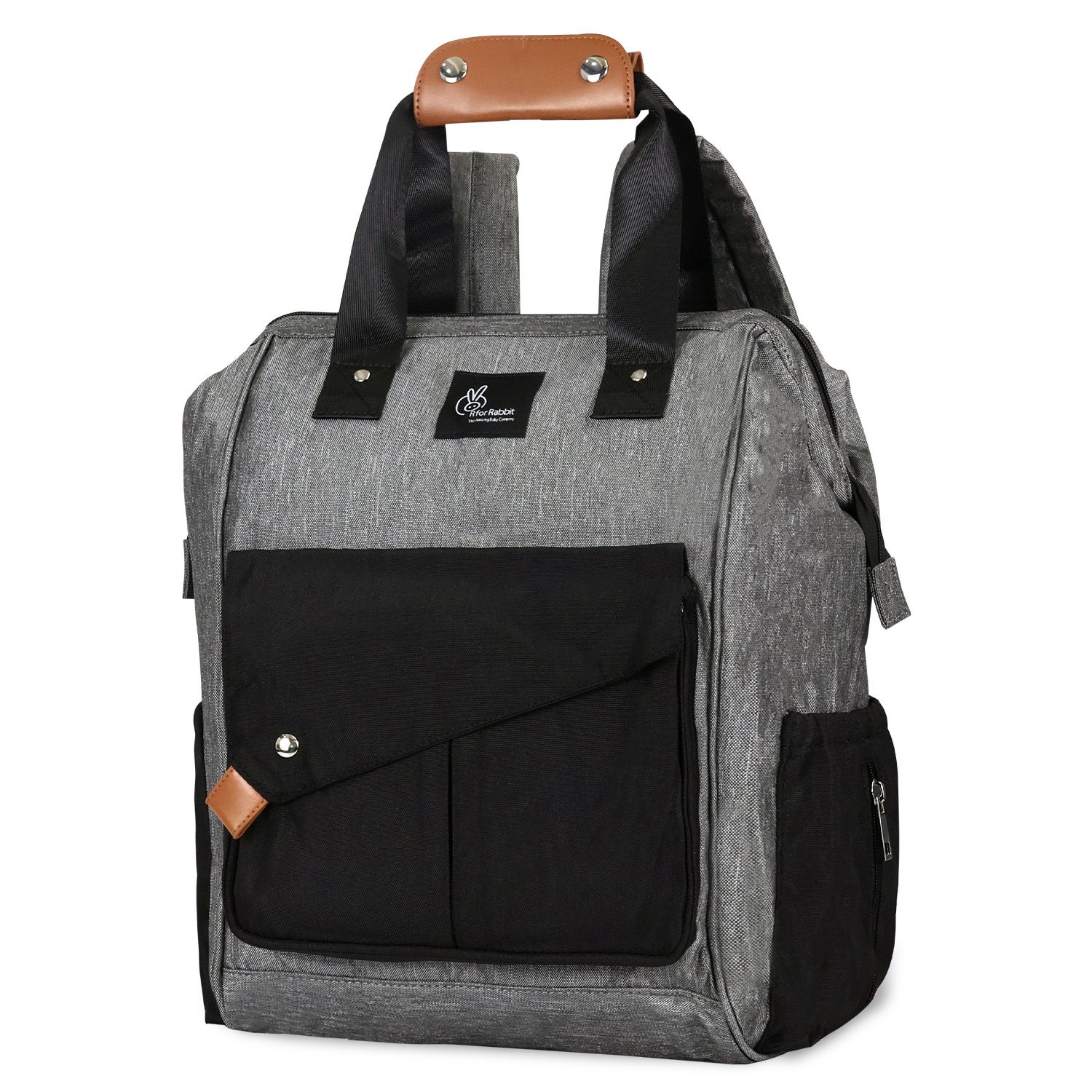 R for Rabbit Caramello Delight Smart Diaper Backpack Bag Grey Black
