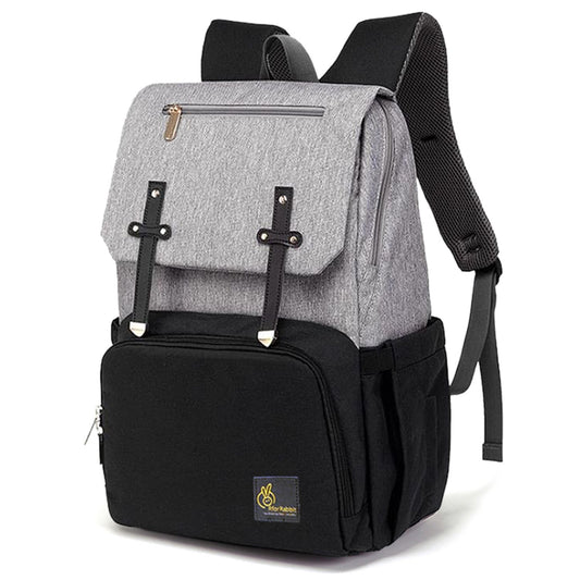 R for Rabbit Caramello Smart Diaper Bags For Mother With High-Quality Water-Resistant Material Grey Black