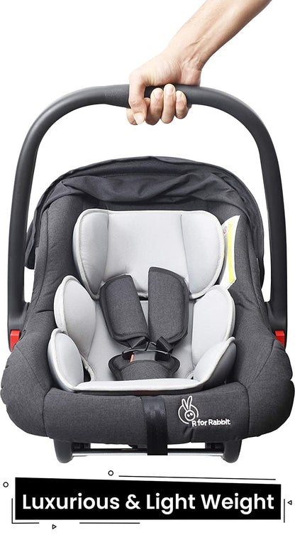 R for Rabbit Picaboo Grand 4 in 1 Multipurpose Car Seat Cum Carry Cot Black Grey