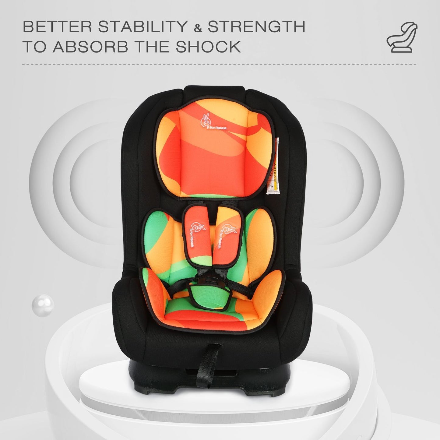 R for Rabbit Jack N Jill Baby Car Seat For 0 To 5 Years Colorful
