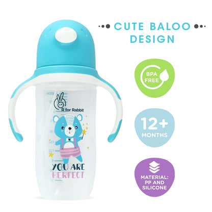 R for Rabbit Premium Baloo Baby Straw Sipper Bottle 300 ML Blue