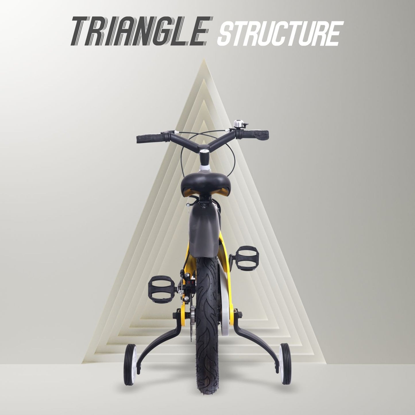 R for Rabbit Tiny Toes Jazz 14T Bicycle - Adjustable Structure, Seat & Handlebar, 90% Installed Yellow