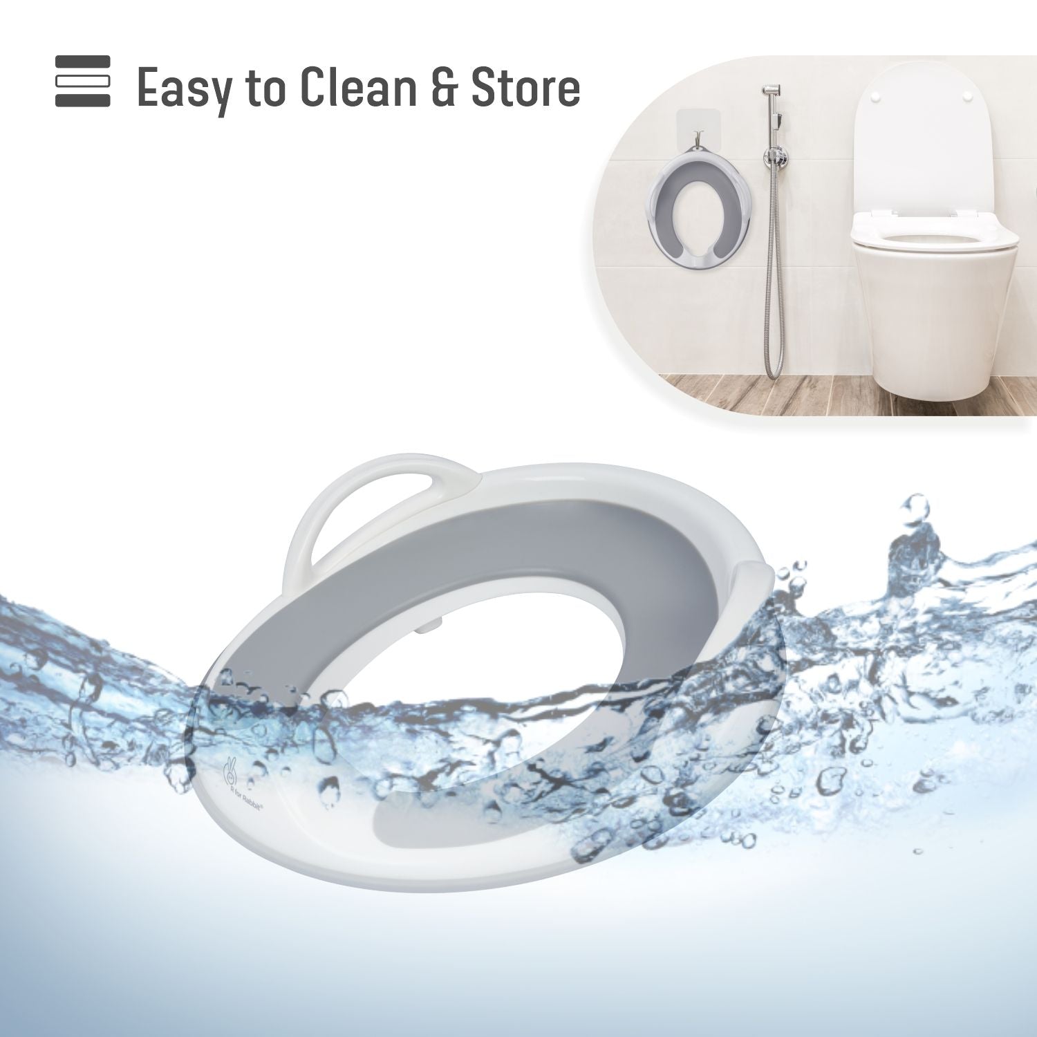 R for Rabbit Minimo Toilet Seats Happy And Comfy Potty Training Seat For Baby Grey