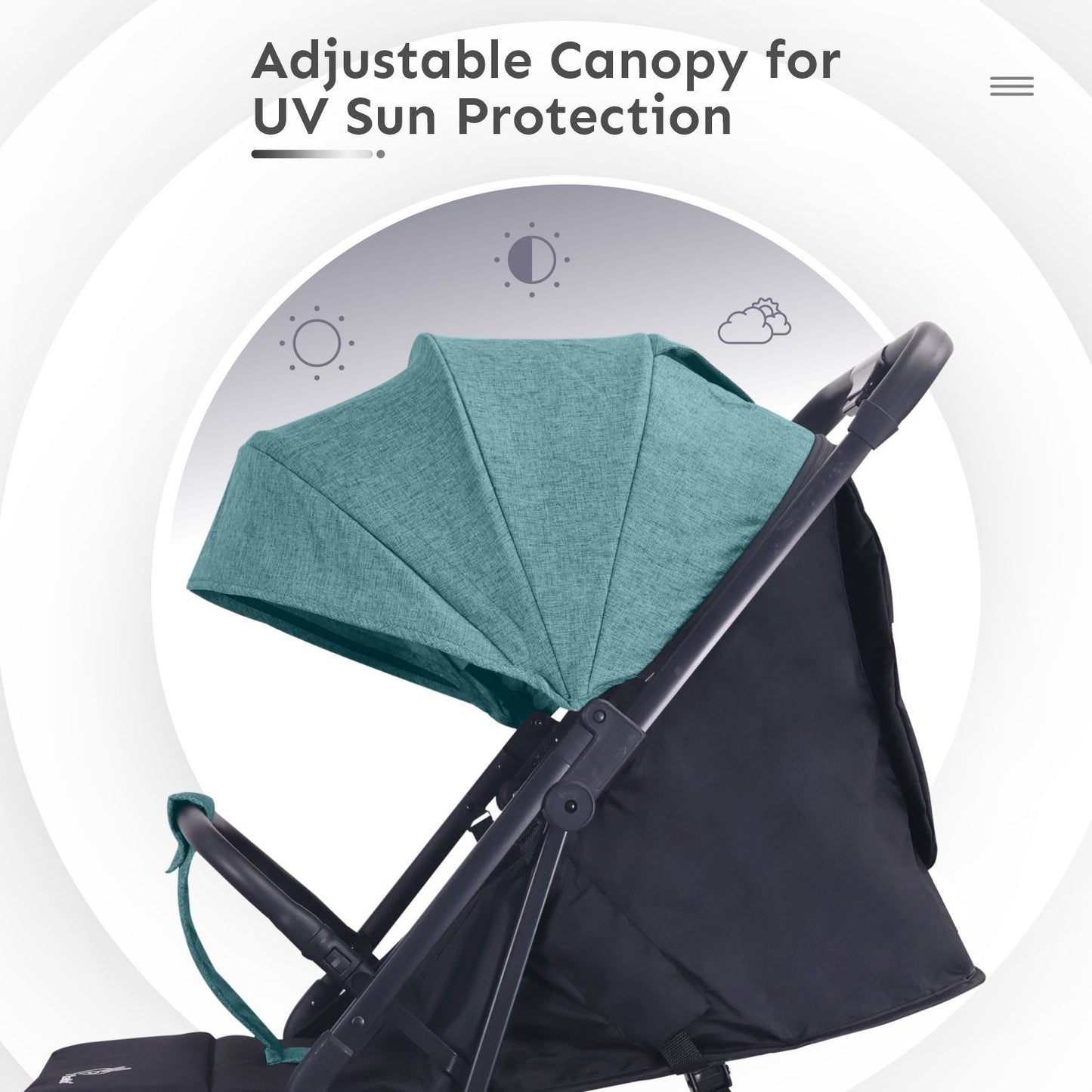 R for Rabbit Pocket Air Lite Stroller - One Hand Fold, Light Weight, Travel Friendly, Adjustable Canopy Green Black