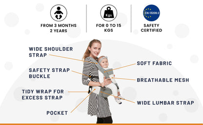 R for Rabbit Upsy Daisy Baby Carrier With 4 In 1 Carry Position, 100% Cotton Fabric Green
