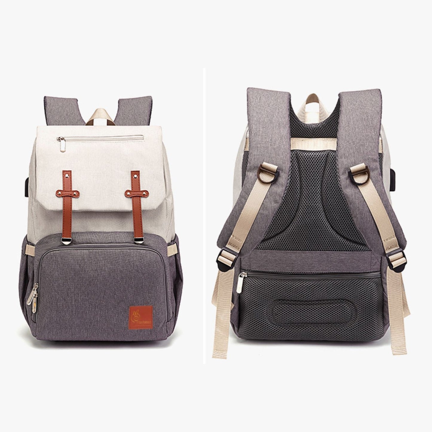 R for Rabbit Caramello Smart Diaper Bags For Mother With High-Quality Water-Resistant Material Beige Brown