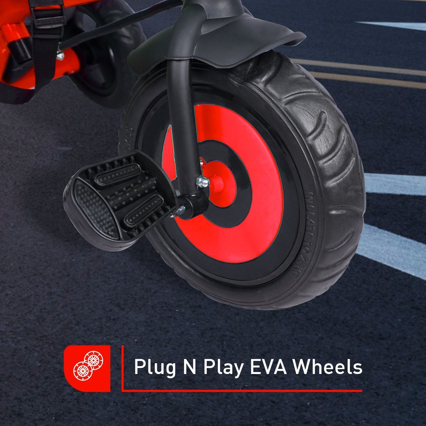 R for Rabbit Tiny Toes T20 Ace Tricycle - 2 in 1, EVA Wheels, Adjustable Parental Control, Cup Holder Red