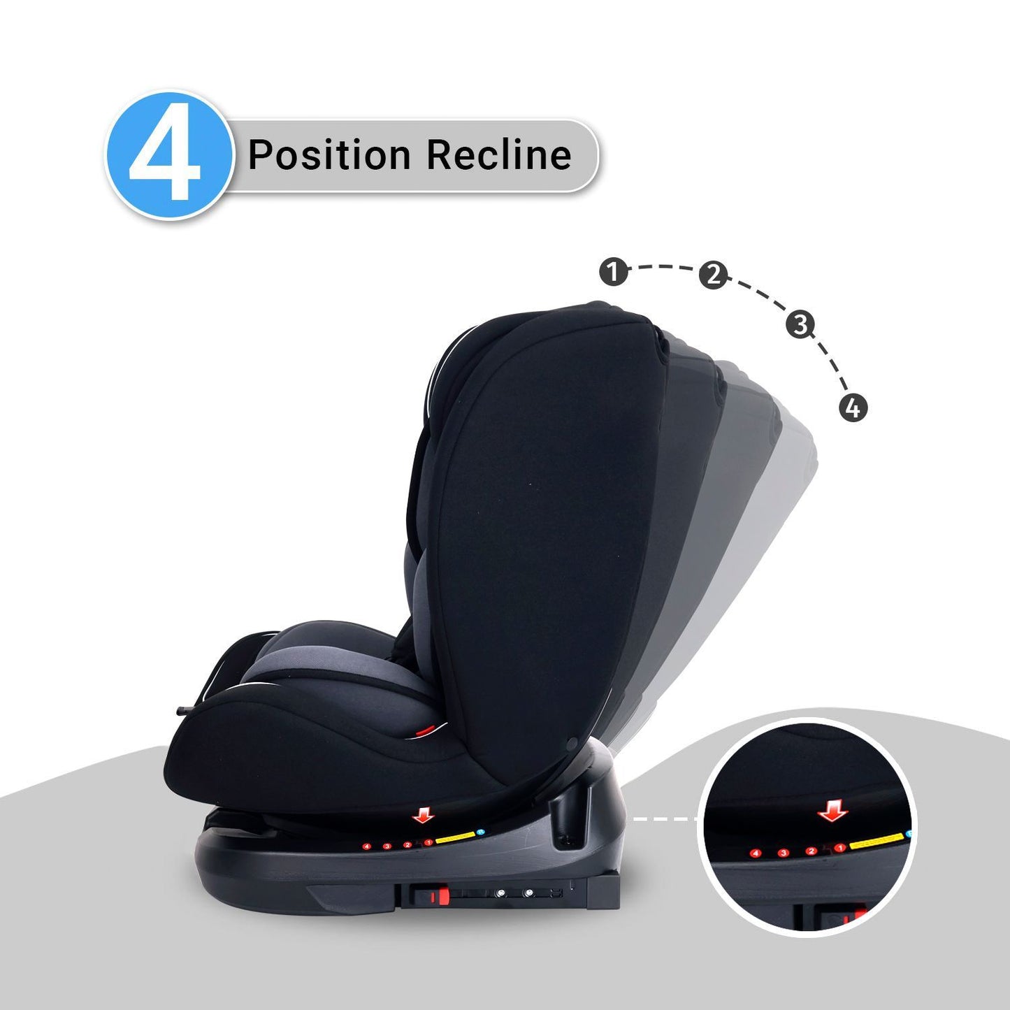 R for Rabbit Jack N Jill Grand ISOFIX Car Seat For Kids 0 To 12 Years Black Grey