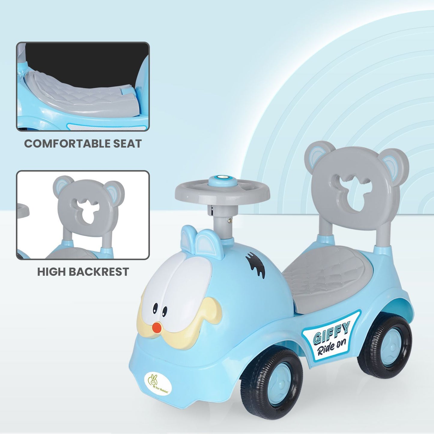 R for Rabbit Giffy Ride On Car For Kids Blue