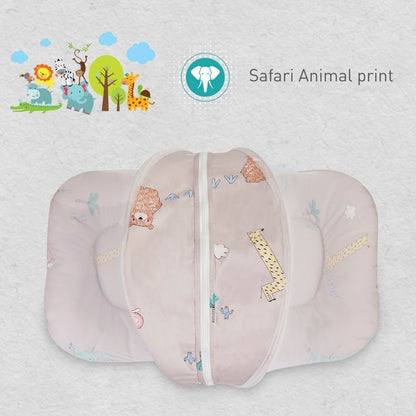 R for Rabbit Snuggy Safari Baby Bed - Easy To Carry, Convertible, HQ Zip, 100% Natural Cotton Tan Brown