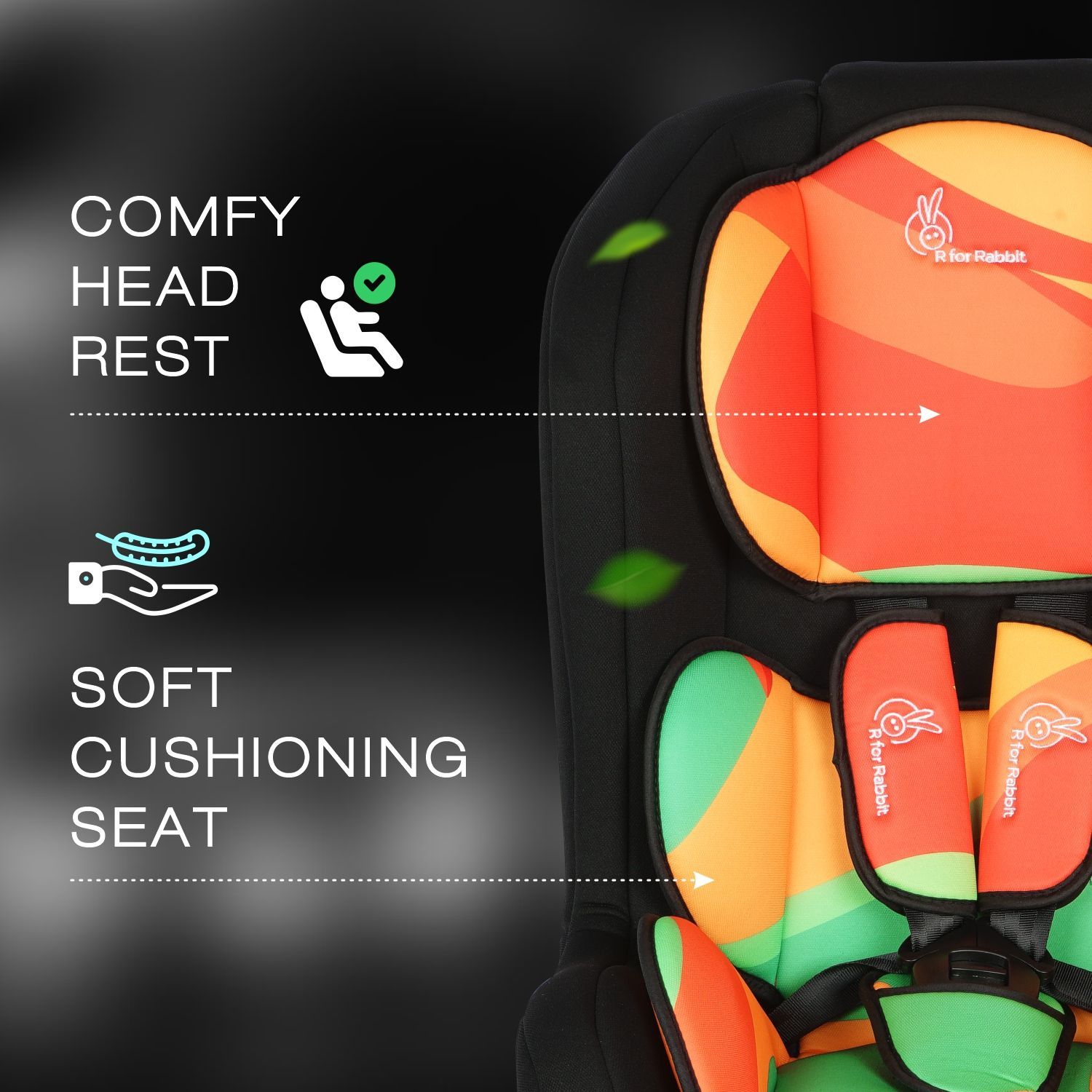 R for Rabbit Jack N Jill Baby Car Seat For 0 To 5 Years Colorful