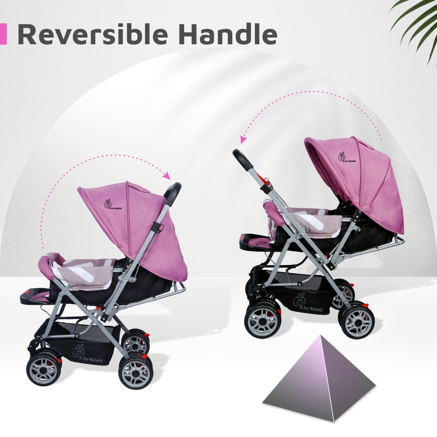 R for Rabbit Lollipop Lite Stroller - Travel Friendly, Easy To Fold, Reversible Handle, Wheel Lock, Adjustable Leg Rest Purple