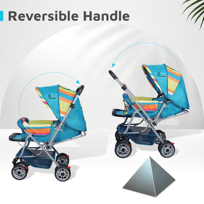 R for Rabbit Lollipop Lite Stroller - Travel Friendly, Easy To Fold, Reversible Handle, Wheel Lock, Adjustable Leg Rest Multicolor