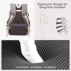 R for Rabbit Caramello Smart Diaper Bags For Mother With High-Quality Water-Resistant Material Grey Black