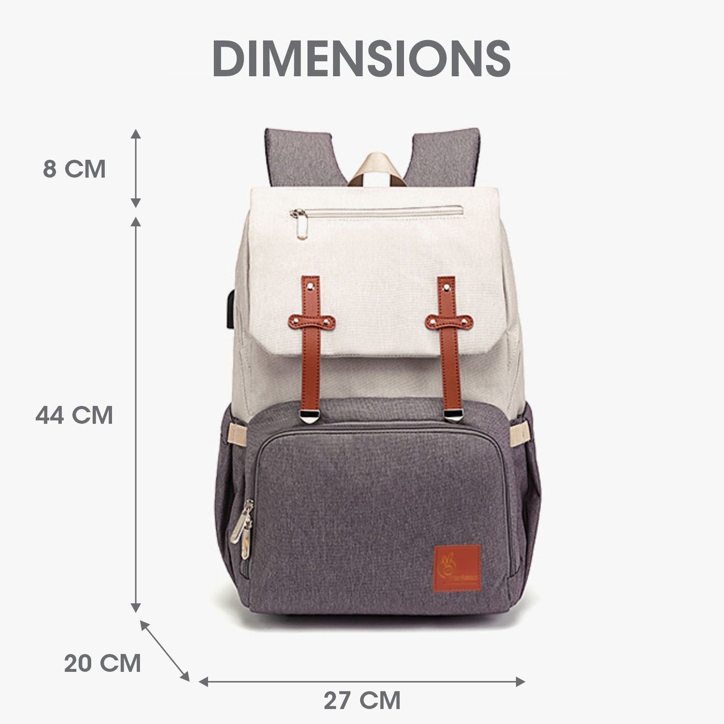 R for Rabbit Caramello Smart Diaper Bags For Mother With High-Quality Water-Resistant Material Beige Brown