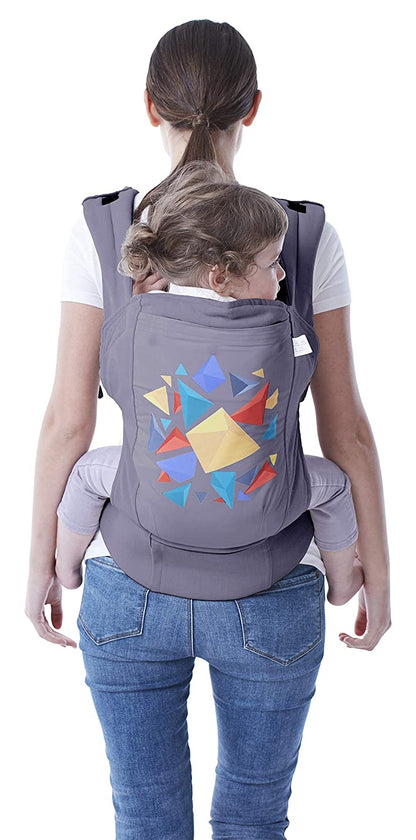 R for Rabbit Hug Me Elite Front & Back Carrier Position, Soft Linen Fabric, Wide Strap With Cap & Mobile Pocket Dark Grey