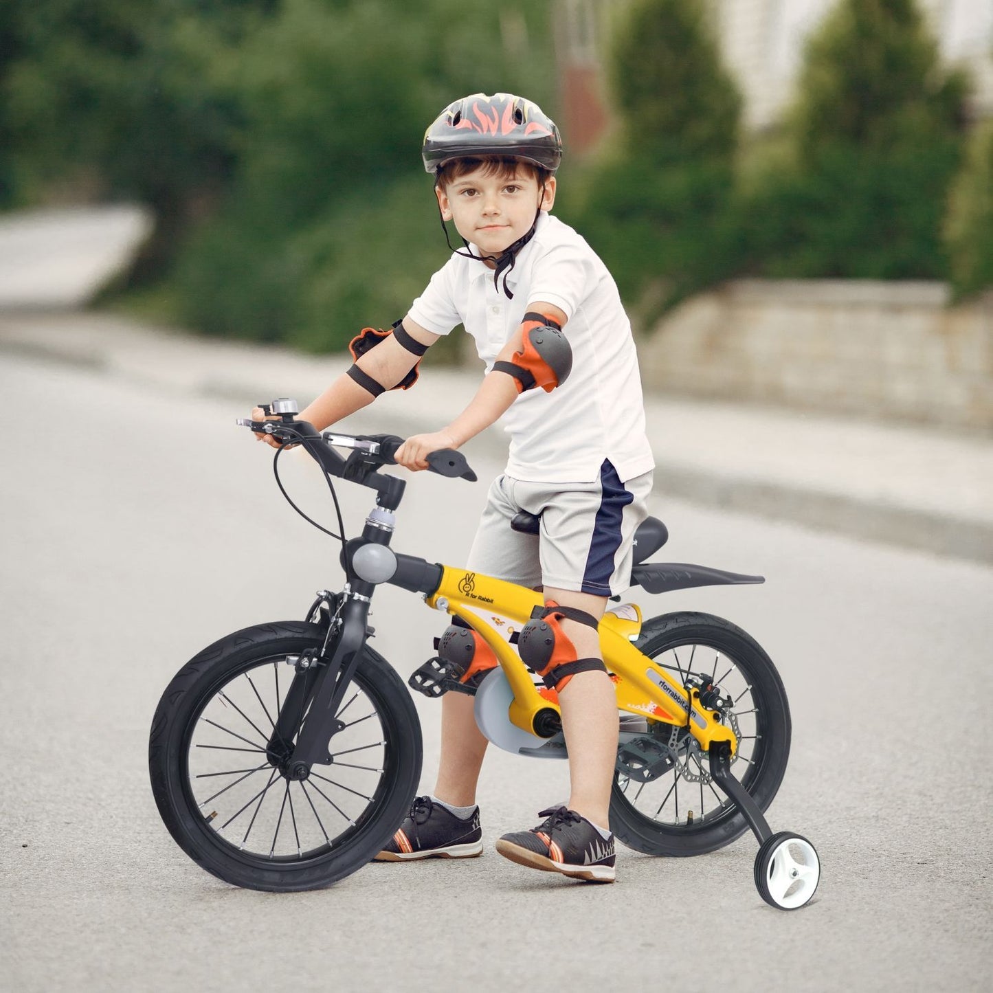 R for Rabbit Tiny Toes Jazz 14T Bicycle - Adjustable Structure, Seat & Handlebar, 90% Installed Yellow