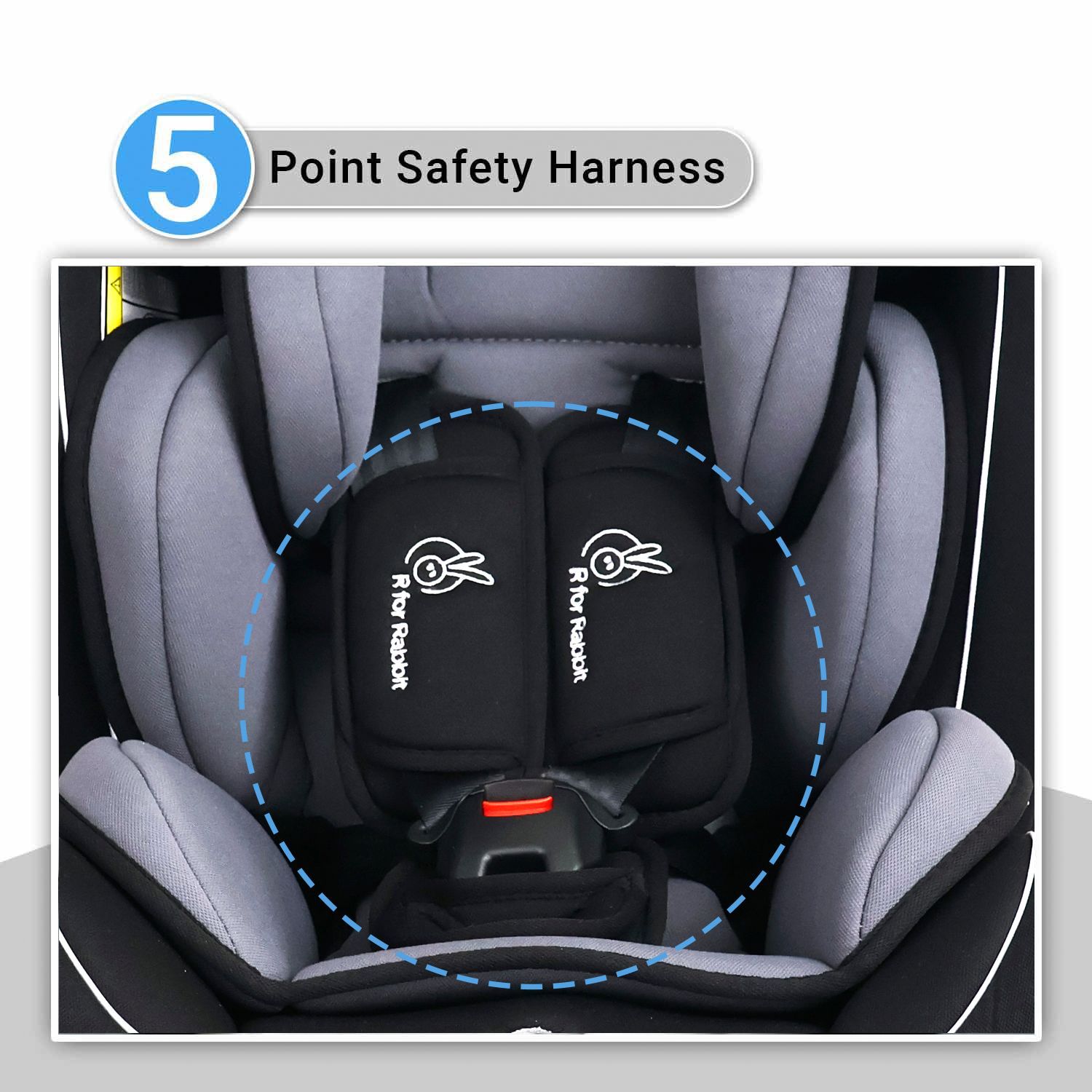 R for Rabbit Jack N Jill Grand ISOFIX Car Seat For Kids 0 To 12 Years Black Grey