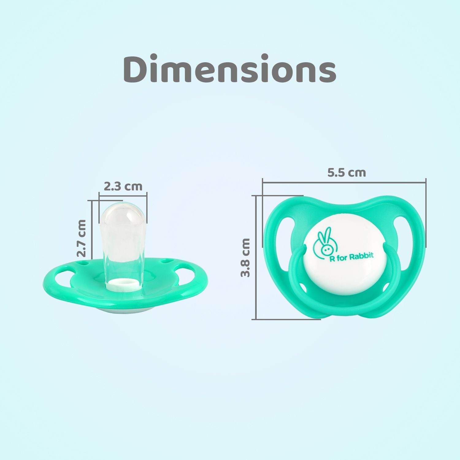 R for Rabbit Apple Pacifier Ultra Soft Silicone Nipple (L) Green